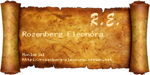 Rozenberg Eleonóra névjegykártya